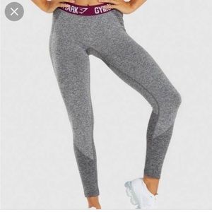 Gymshark flex leggings women’s XS gray burgundy gym workout legging bottoms